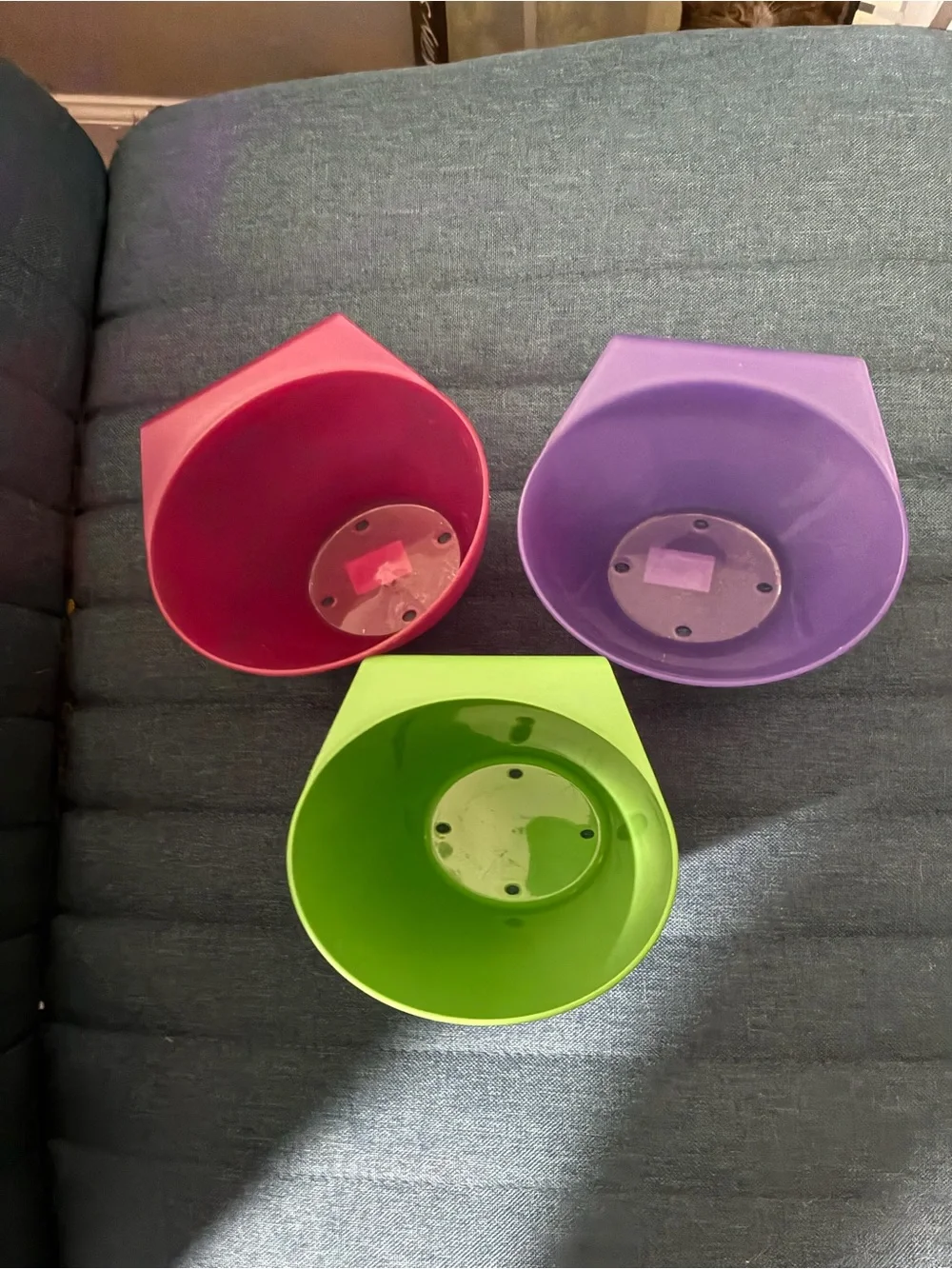 Multicolor Wall-Mount Storage Cups - Green, Purple, Pink
